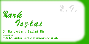 mark iszlai business card